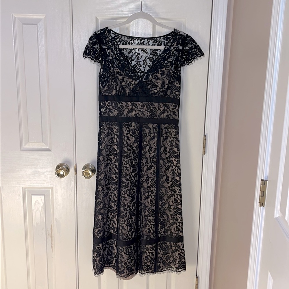 Black lace overlay dress from Loft